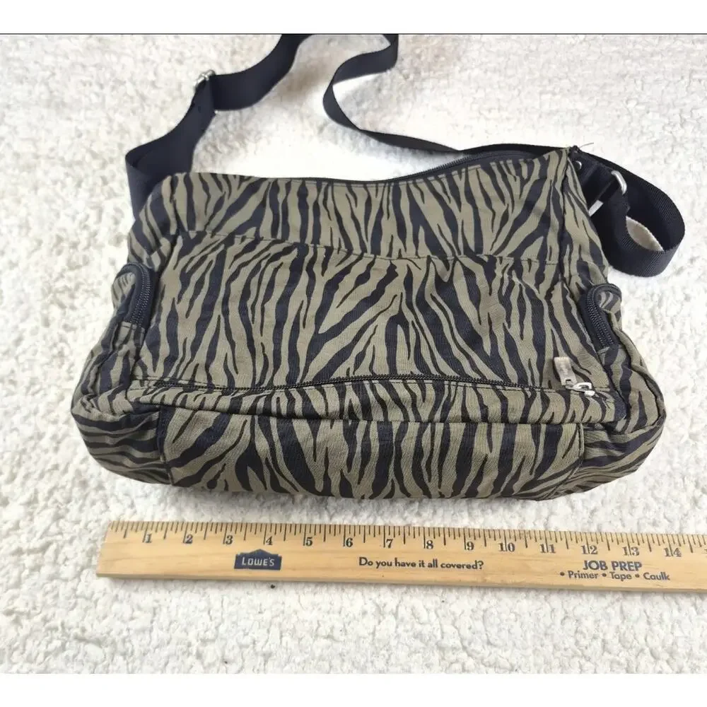 Baggallini Everywhere Zebra Print Bag Crossbody Travel Purse Nylon Multi-Pocket